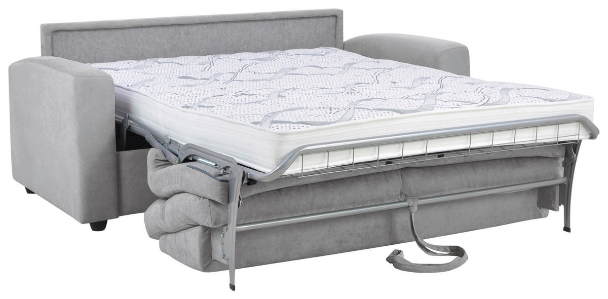SCHLAFSOFA Mikrofaser Hellgrau  - Dunkelgrau/Hellgrau, KONVENTIONELL, Kunststoff/Textil (186/101/101cm) - Carryhome