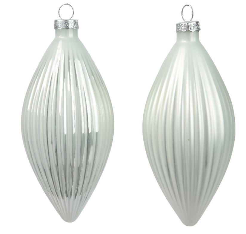 ORNAMENTE BRAD DE CRĂCIUN - alb, Basics, sticlă (6,00/6,00/13,00cm) - X-Mas