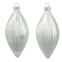 ORNAMENTE BRAD DE CRĂCIUN - alb, Basics, sticlă (6,00/6,00/13,00cm) - X-Mas