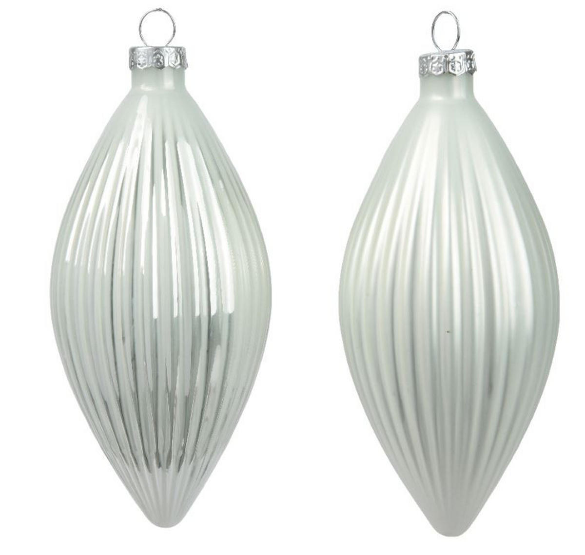 ORNAMENTE BRAD DE CRĂCIUN - alb, Basics, sticlă (6,00/6,00/13,00cm) - X-Mas