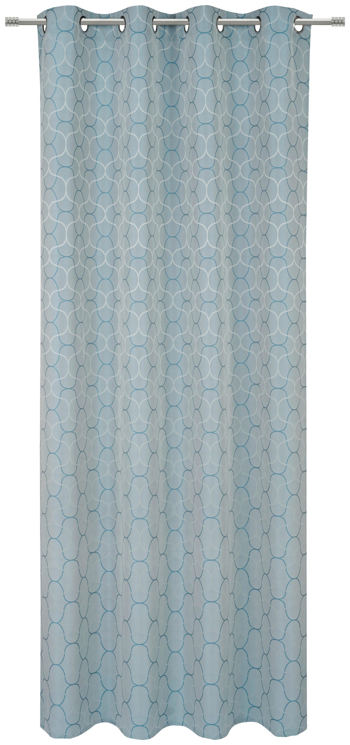 ZÁVĚS S OČKY, neprůsvitné, 140/245 cm - tyrkysová, Konvenční, textil (140/245cm) - Esposa