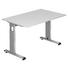 SCHREIBTISCH - Silberfarben/Weiß, KONVENTIONELL, Holzwerkstoff/Metall (120/65 (85)/80cm) SCHREIBTISCH - Silberfarben/Weiß, KONVENTIONELL, Holzwerkstoff/Metall (120/65 (85)/80cm)