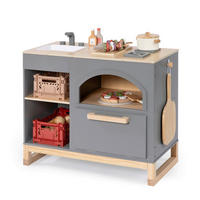KINDERKÜCHE - Dunkelgrau/Naturfarben, Basics, Holz (70/39/62cm) - MUSTERKIND