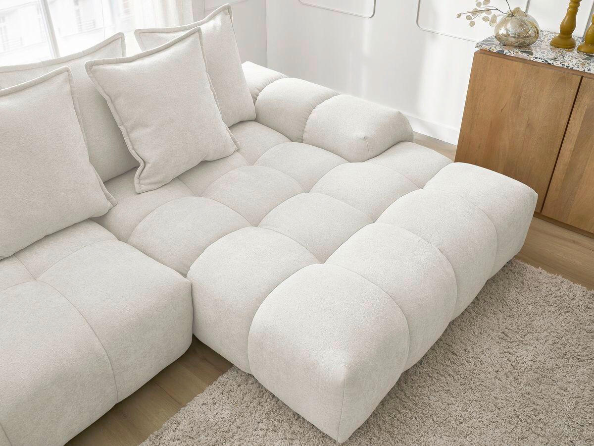 ECKSCHLAFSOFA EVEREST  mit Rücken echt, Armteil links, Armteil rechts Struktur Weiß  - Schwarz/Weiß, MODERN, Kunststoff/Textil (318/180cm) - Livetastic