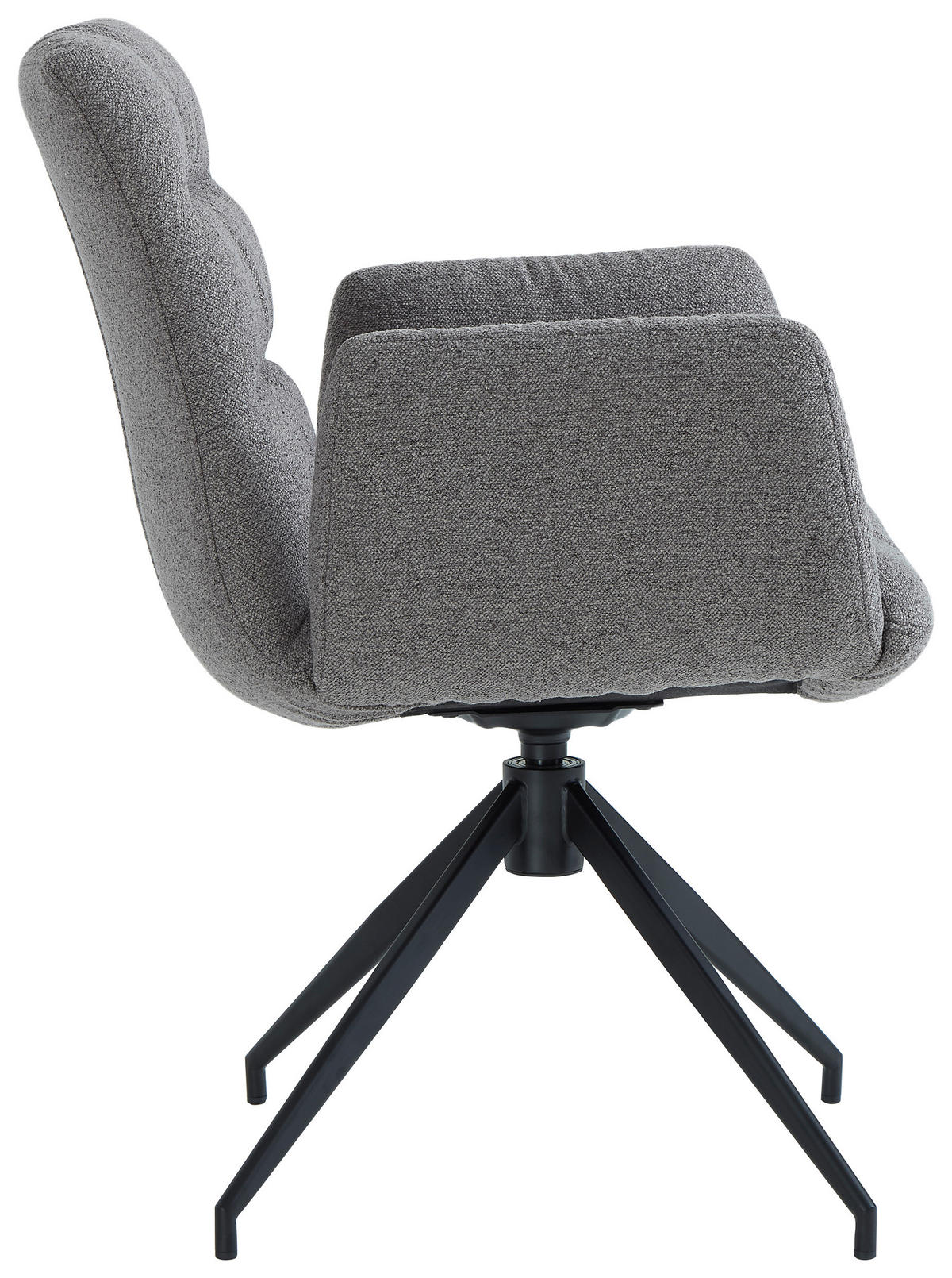 ARMLEHNSTUHL  Sitzfläche 360° drehbar Leinenoptik  Schwarz, Cappuccino  - Schwarz/Cappuccino, Design, Textil/Metall (62/86/65cm) - Dieter Knoll