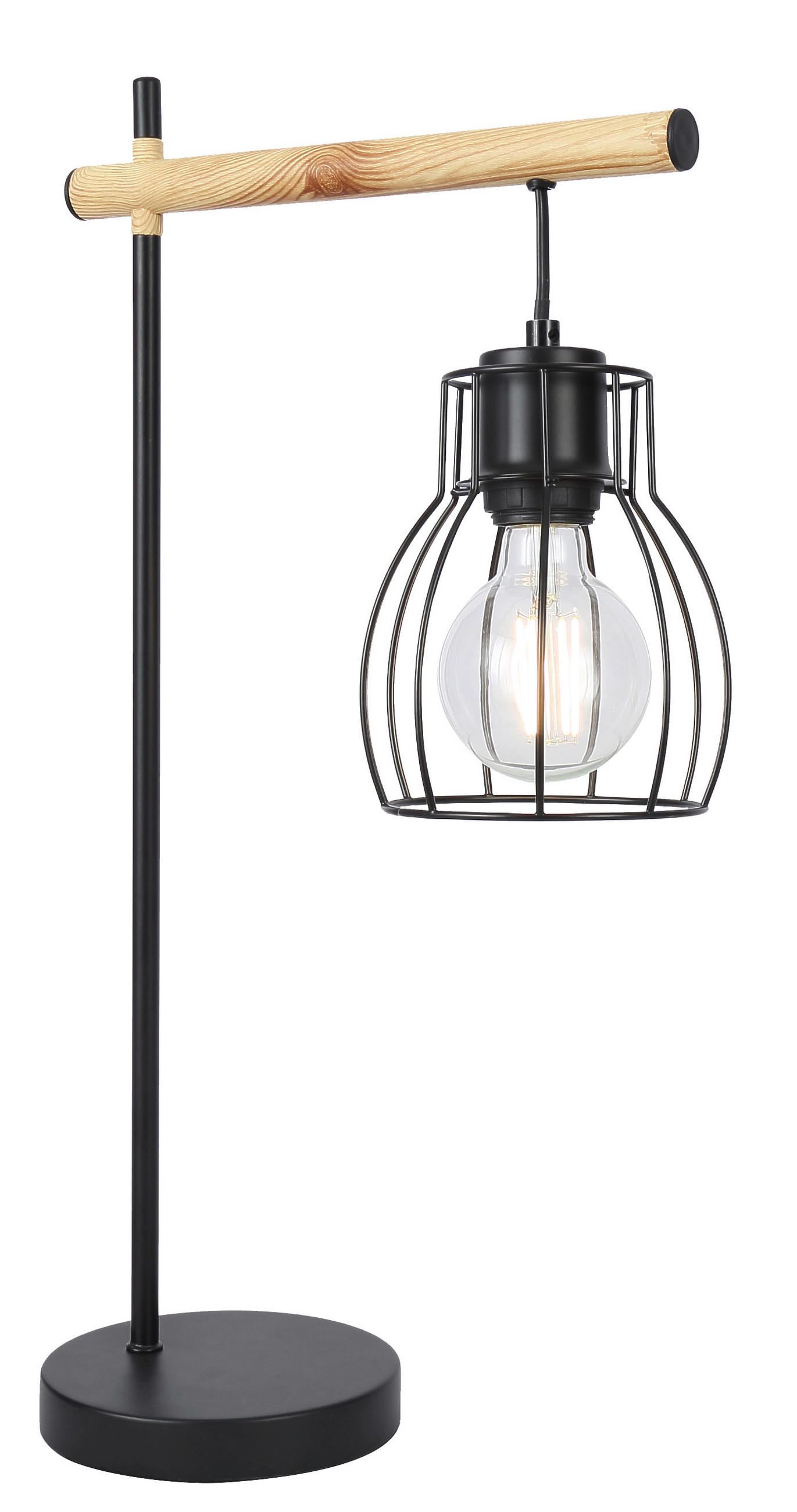 BORDSLAMPA 15/29/55 cm   - svart, Natur, metall (15/29/55cm)