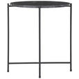BEISTELLTISCH 42/42/45 cm Schwarz, Weiß rund  - Schwarz/Weiß, Trend, Stein/Metall (42/42/45cm) - Carryhome