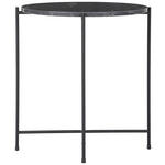 BEISTELLTISCH 42/42/45 cm Schwarz, Weiß rund  - Schwarz/Weiß, Trend, Stein/Metall (42/42/45cm) - Carryhome