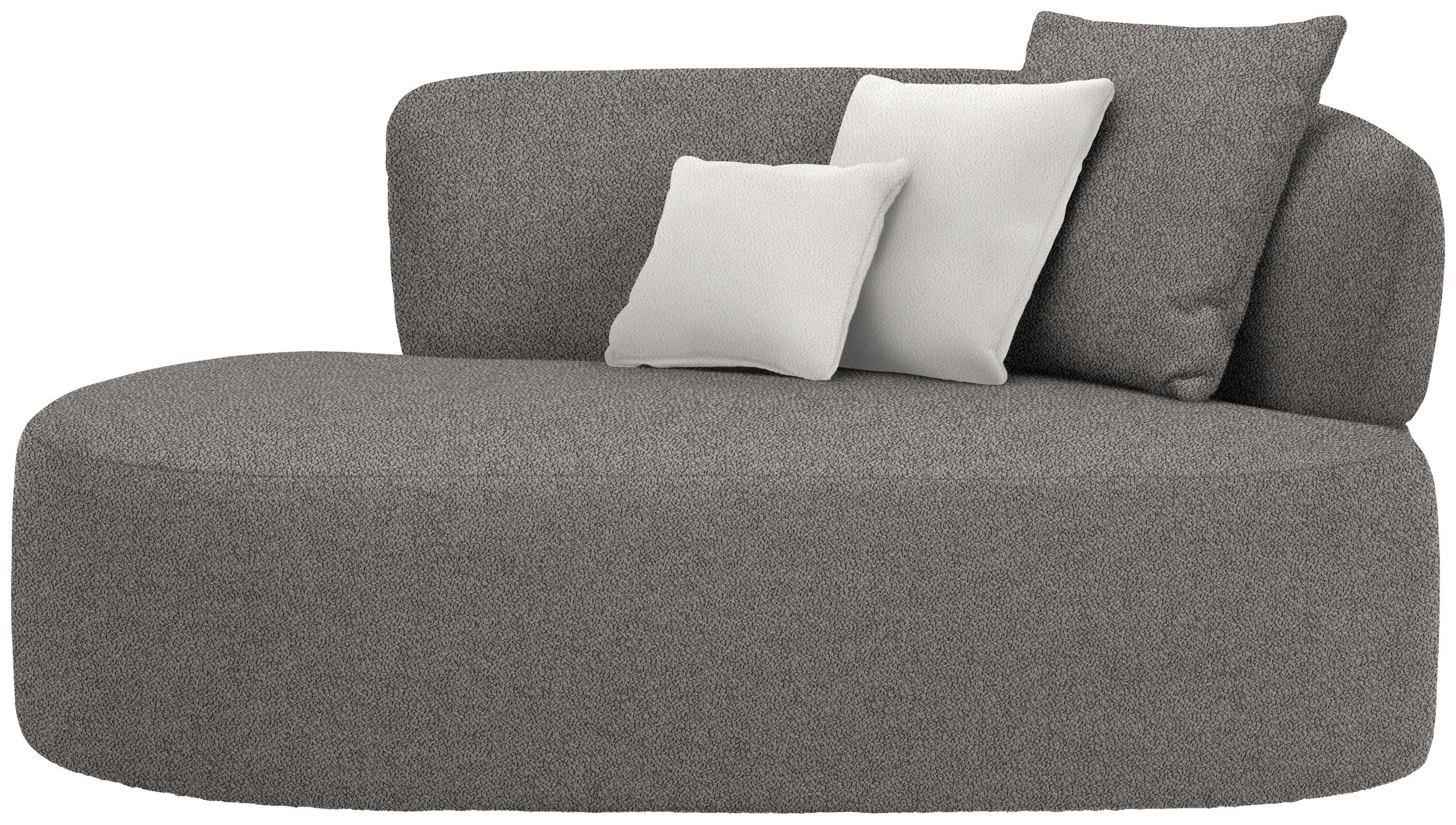 RÉCAMIERE in Plüsch Creme, Graphitfarben  - Creme/Schwarz, MODERN, Kunststoff/Textil (166/86/105cm) - Hom`in