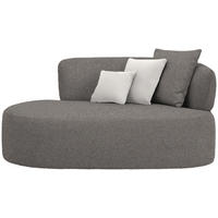 RÉCAMIERE in Plüsch Creme, Graphitfarben  - Creme/Schwarz, MODERN, Kunststoff/Textil (166/86/105cm) - Hom`in