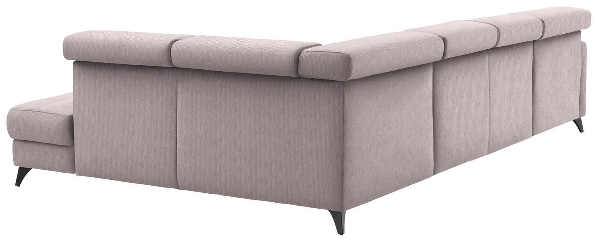 WOHNLANDSCHAFT Flachgewebe Altrosa  - Schwarz/Altrosa, Konventionell, Textil/Metall (174/333/215cm) - Beldomo System