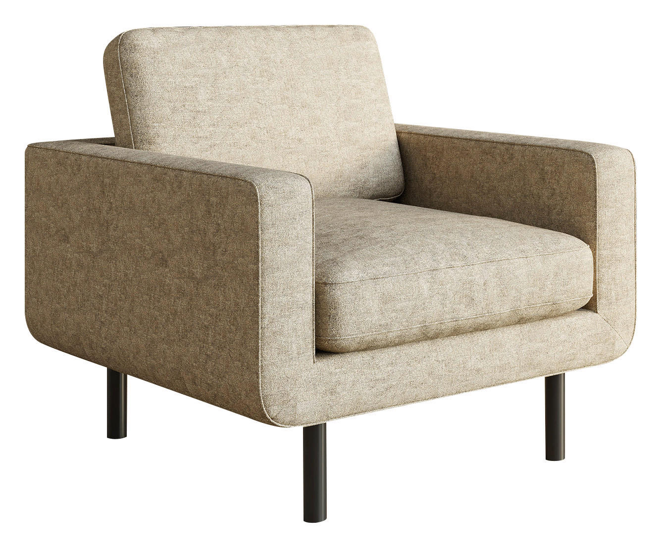 SESSEL Flachgewebe Braun    - Schwarz/Braun, Design, Textil/Metall (70/80/92cm) - Livetastic