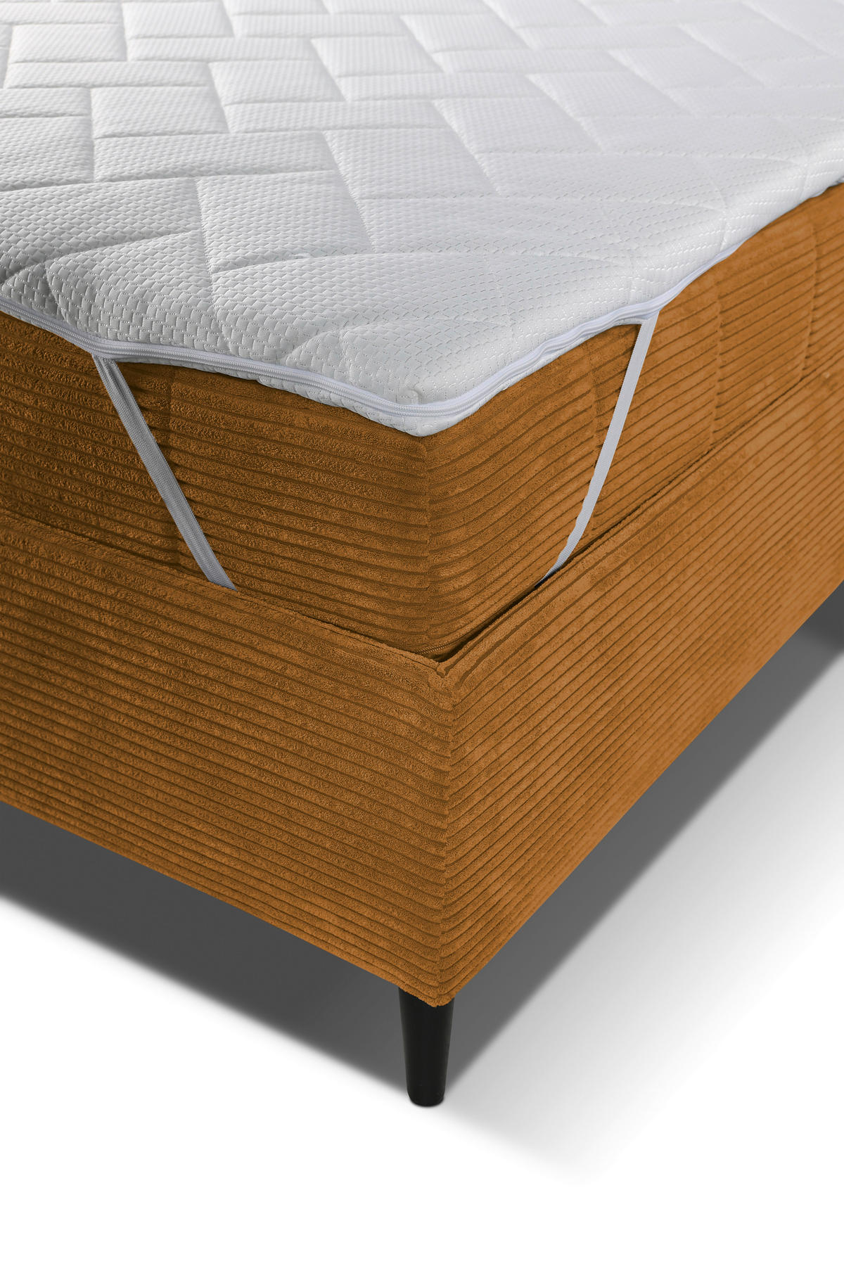 POLSTERBETT Matratze, Lattenrost 180/200 cm  in Kupferfarben  - Creme/Schwarz, LIFESTYLE, Holz/Textil (180/200cm) - Livetastic