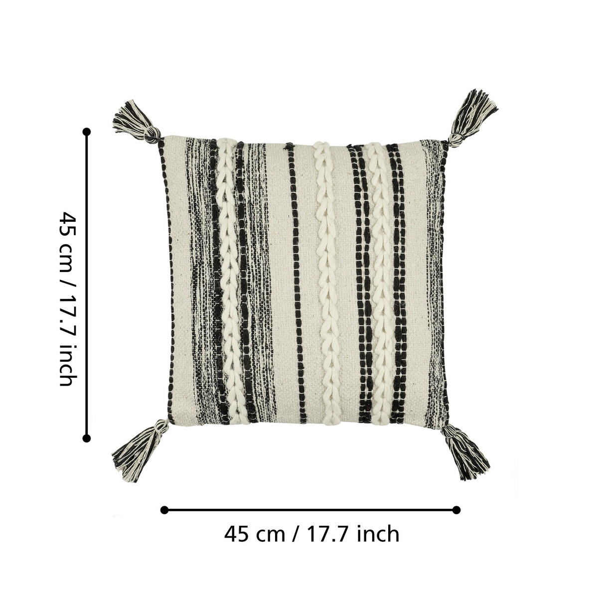 ZIERKISSEN  45/45 cm   - Creme/Weiß, Basics, Textil (45/45cm) - Eglo