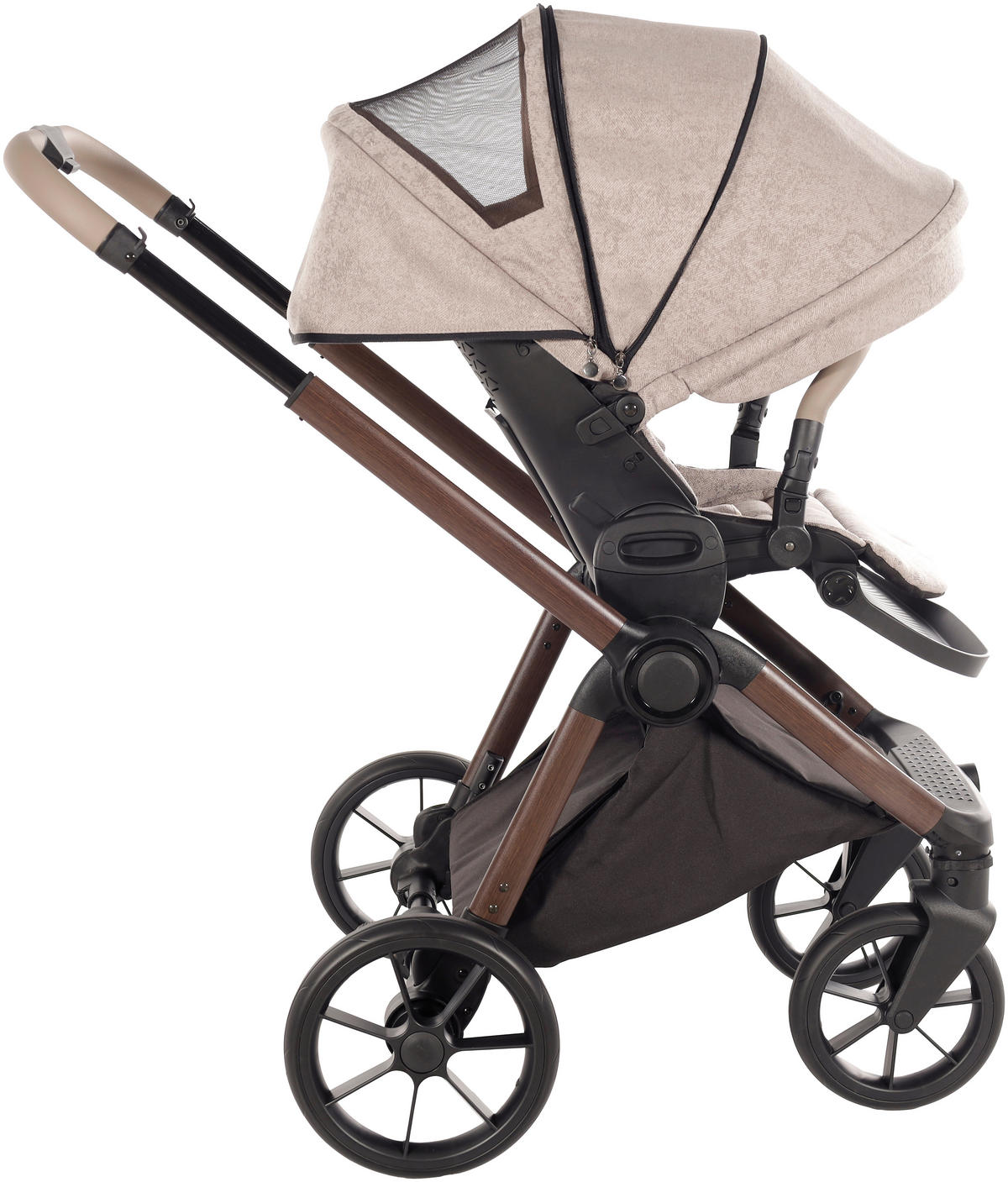 KINDERWAGENSET  Facetty  Vanilla Mousse  - Beige/Braun, Design, Textil/Metall (104,5/62/94cm) - Jimmylee