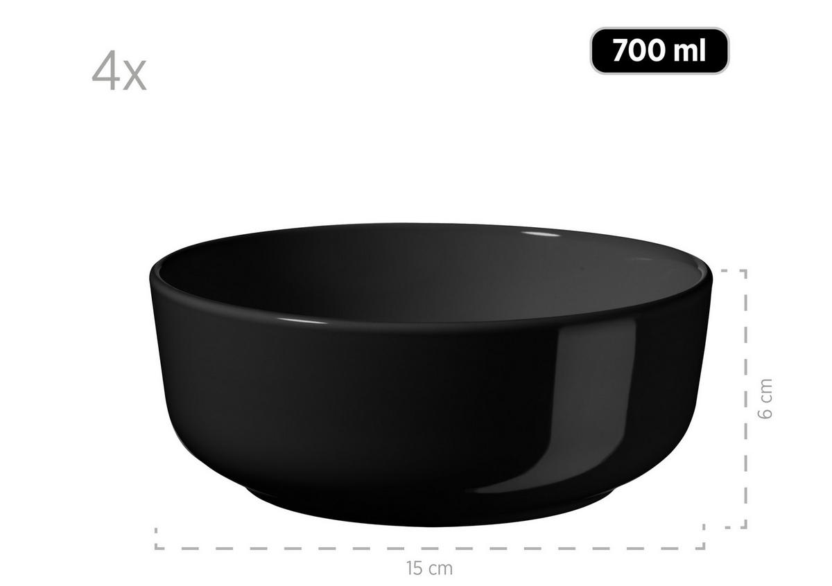 KOMBISERVICE Alenia 16-teilig  - Schwarz, Basics, Keramik (32/31,5/30cm) - Mäser