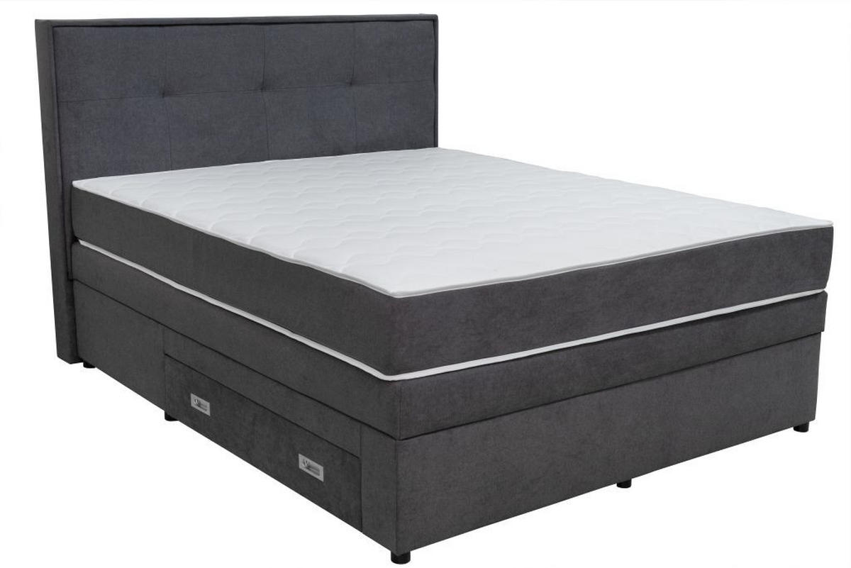 POSTEL BOXSPRING, 160/200 cm, tmavě šedá - černá/tmavě šedá, Moderní, dřevo/kompozitní dřevo (160/200cm) - Hom`in