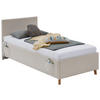 POLSTERBETT 90/200 cm,  in Beige,  - Eichefarben/Beige, KONVENTIONELL, Holz/Textil (90/200cm) - Stylife