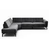 ECKSOFA Cosy Anthrazit Samt  - Anthrazit/Schwarz, Design, Textil/Metall (213/296cm) - SENSOO