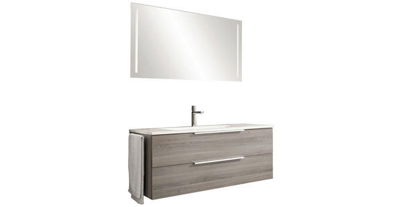 BADEZIMMER in 120,6 cm - Alufarben/Weiß, KONVENTIONELL, Holzwerkstoff/Metall (120,6cm) - Novel