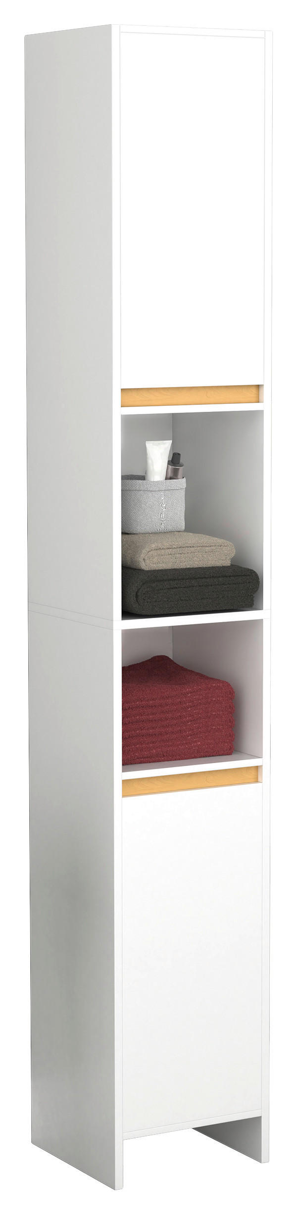 HOCHSCHRANK 30/189/30 cm  - Honigeiche/Weiss, Modern, Holzwerkstoff (30/189/30cm) - MID.YOU