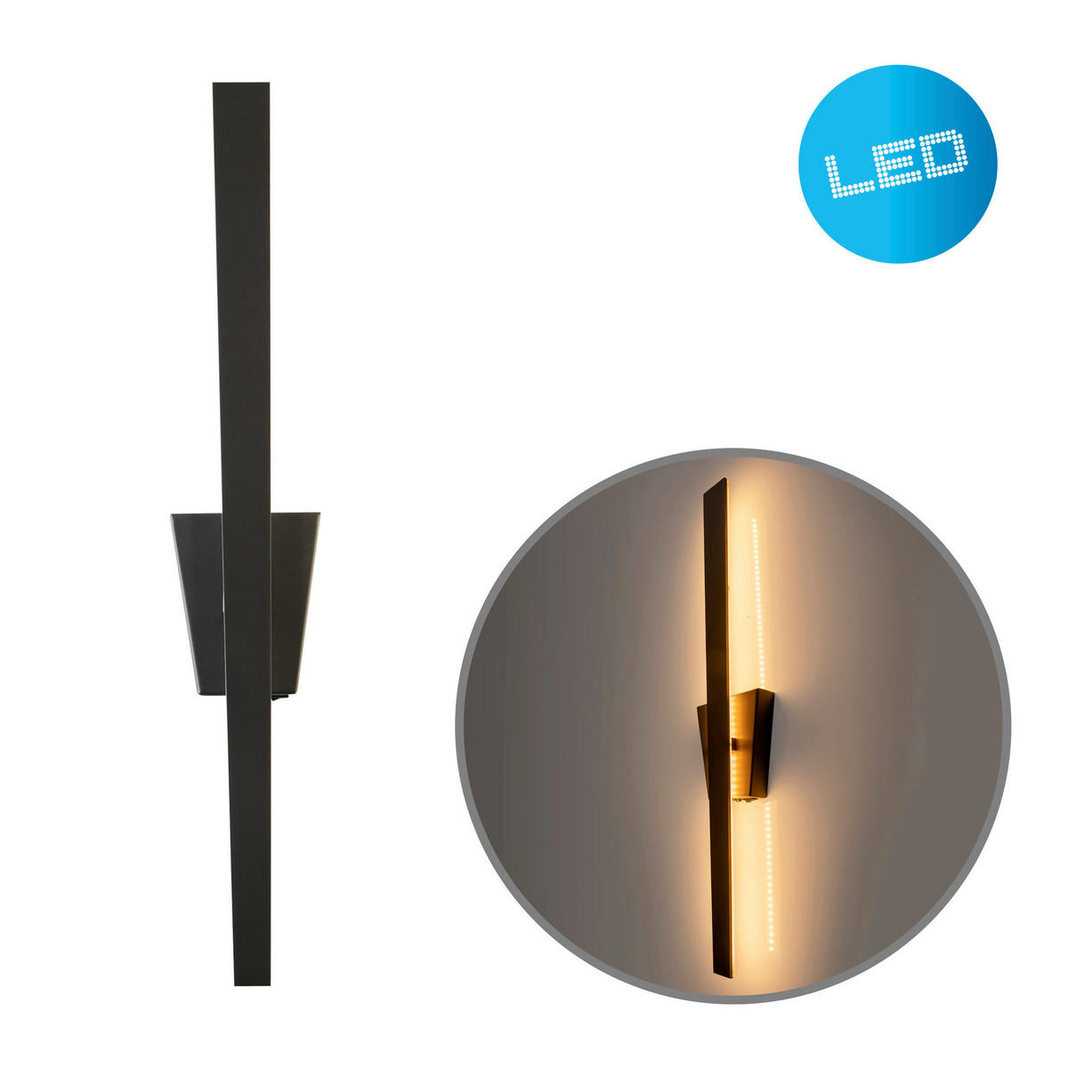 WANDLEUCHTE Trevor 10/4,5/62 cm   - Schwarz, Basics, Metall (10/4,5/62cm) - Näve