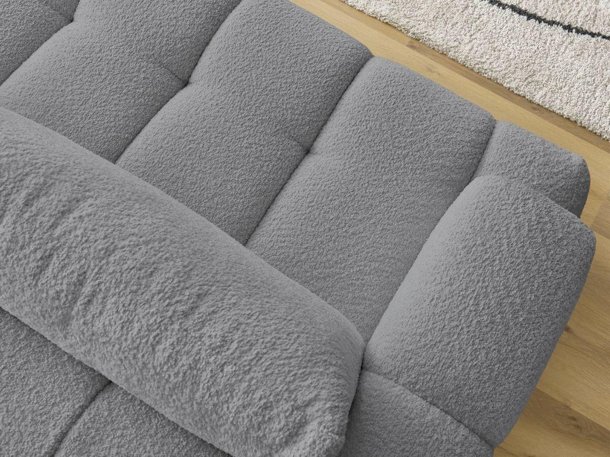 SCHLAFSOFA FUJI Bouclé Dunkelgrau  inkl.  - Dunkelgrau/Schwarz, MODERN, Kunststoff/Textil (251/113/88cm)