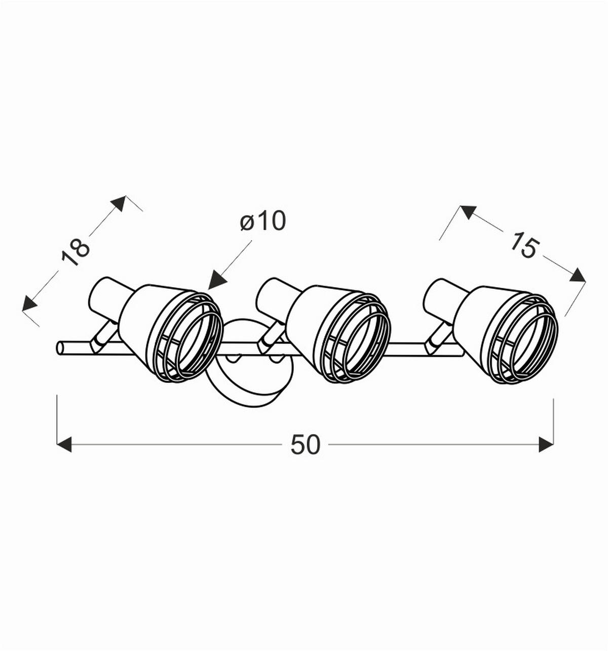 DECKENLEUCHTE 50/18/15 cm   - Basics, Metall (50/18/15cm)