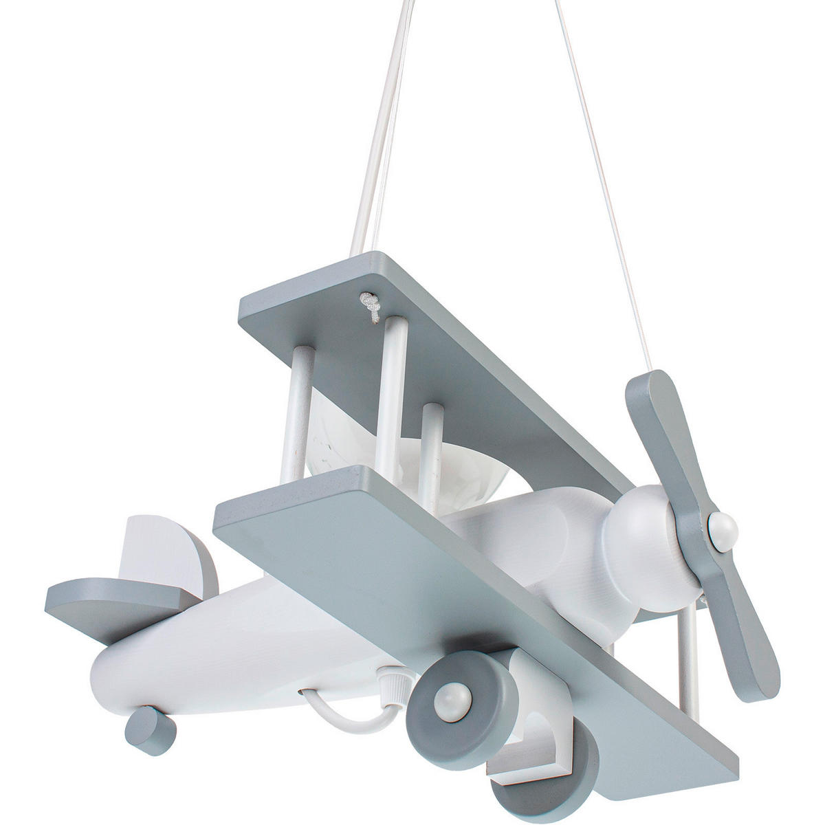 KINDERHÄNGELEUCHTE 29/31/75 cm   - Weiß/Grau, KONVENTIONELL, Holz (29/31/75cm)