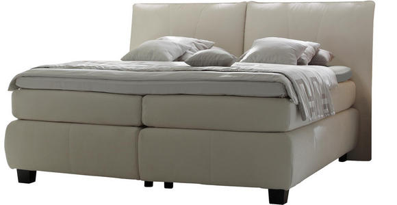 BOXSPRINGBETT 180/200 cm in Weiß - Alufarben/Weiß, KONVENTIONELL, Textil/Metall (180/200cm) - Dieter Knoll