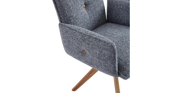 ARMLEHNSTUHL in Webstoff - Eichefarben/Grau, Design, Holz/Textil (63/63/82cm) - Novel