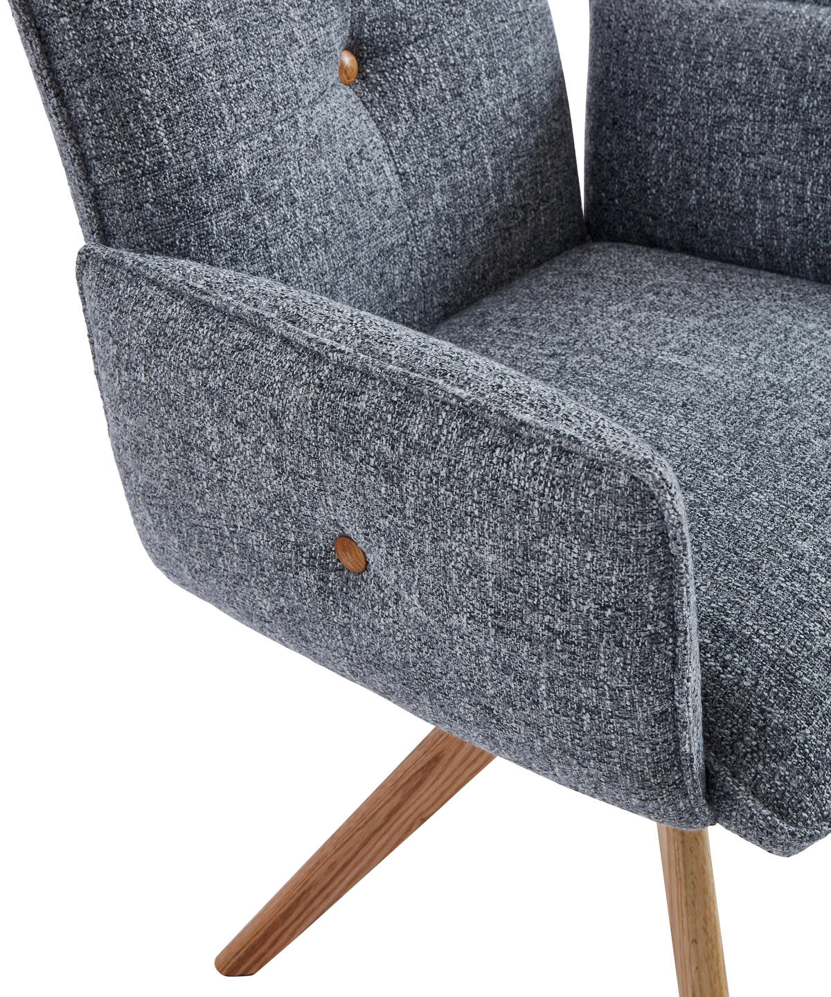 ARMLEHNSTUHL  in Webstoff  - Eichefarben/Grau, Design, Holz/Textil (63/63/82cm) - Novel