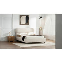 POLSTERBETT gepolstertes Kopfteil, Lattenrost 140/200 cm  in Beige  - Eichefarben/Beige, Design, Holz/Textil (140/200cm) - Boxxx