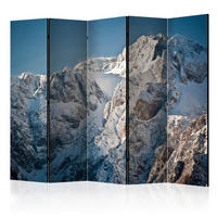 PARAVENT mit 5  Flügel - Weiß/Hellblau, Basics, Holz/Textil (225/172/3cm) - artgeist