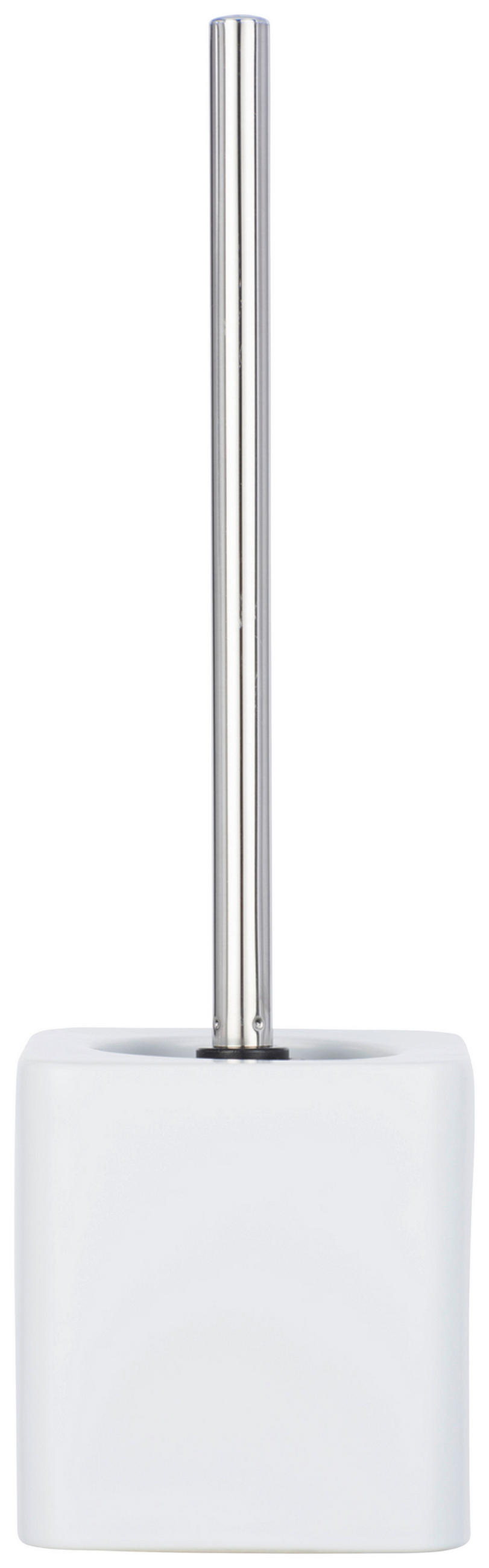 TOALETTBORSTSET i plast  plast   - vit/kromfärg, Basics, plast/keramik (12/39,5/12cm)
