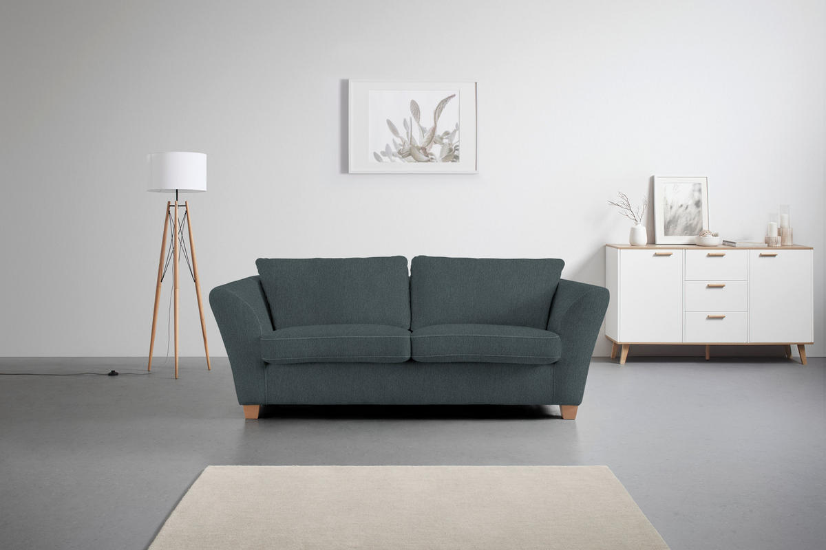 3-SITS SOFFA i chenille mörkgrå  - mörkgrå/naturfärgad, trä/textil (216/70-85/95cm) - MID.YOU