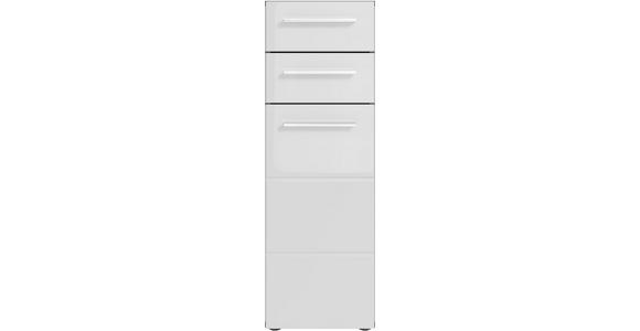 MIDISCHRANK 34/104/31 cm  - Chromfarben/Weiß Hochglanz, KONVENTIONELL, Holzwerkstoff/Kunststoff (34/104/31cm) - Xora