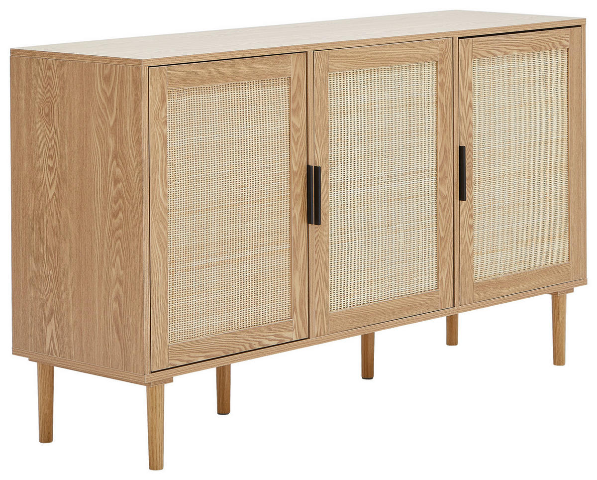 SIDEBOARD 140/80/39 cm  - Schwarz/Naturfarben, Natur, Holz/Holzwerkstoff (140/80/39cm) - MID.YOU