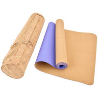 YOGAMATTE - Beige/Lila, Basics, Holz/Kunststoff (183/61/0,4cm) - Ambia Home