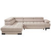 ECKSOFA in Webstoff Beige  - Beige/Schwarz, Design, Textil/Metall (223/263cm) - Welnova