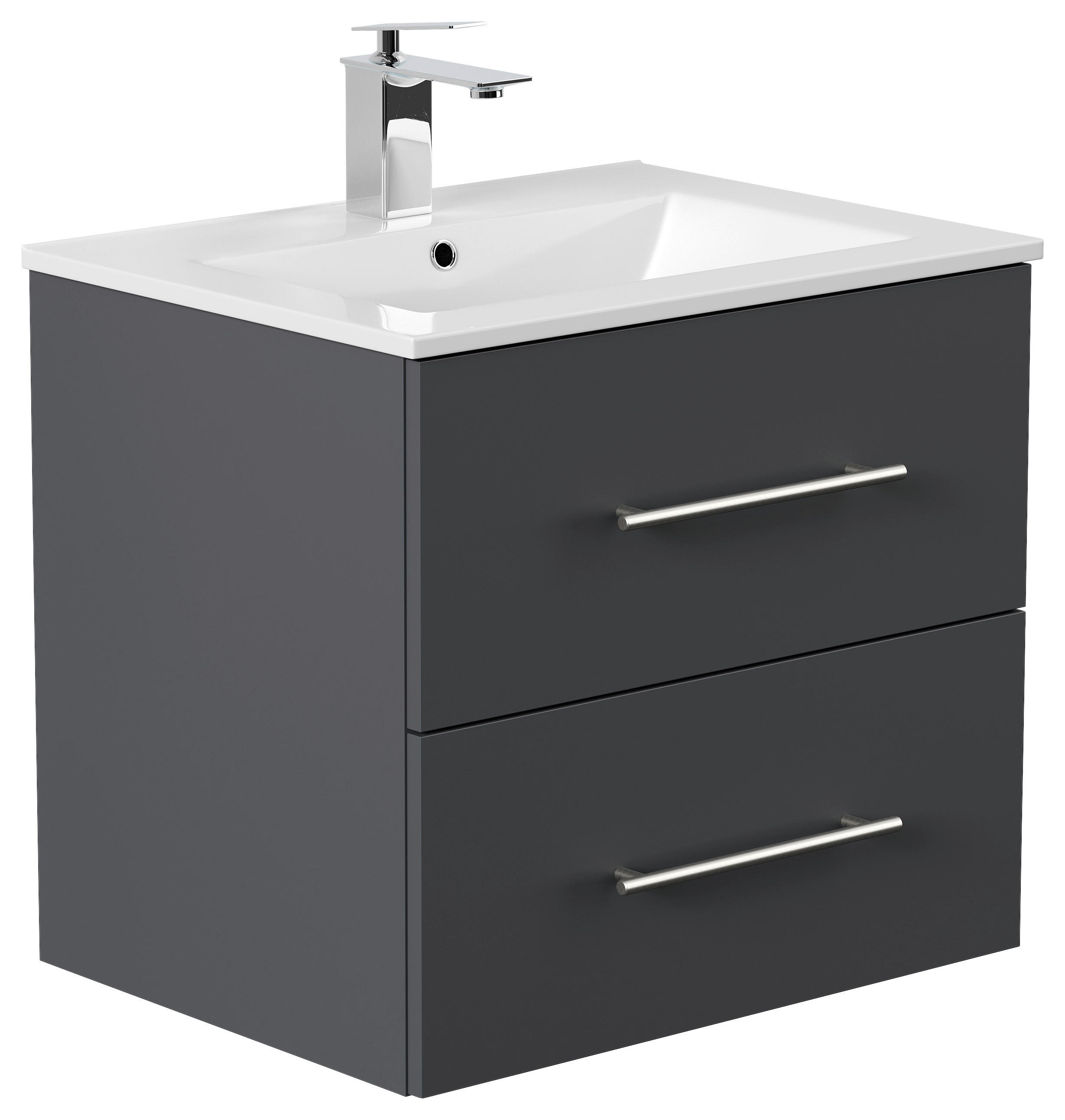 WASCHTISCHKOMBI 61,5 cm  - Graphitfarben/Weiß, Basics, Keramik/Holzwerkstoff (61,5cm) - MID.YOU