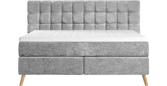 BOXSPRINGBETT 180/200 cm  in Grau  - Eichefarben/Grau, Design, Holz/Textil (180/200cm) - Esposa