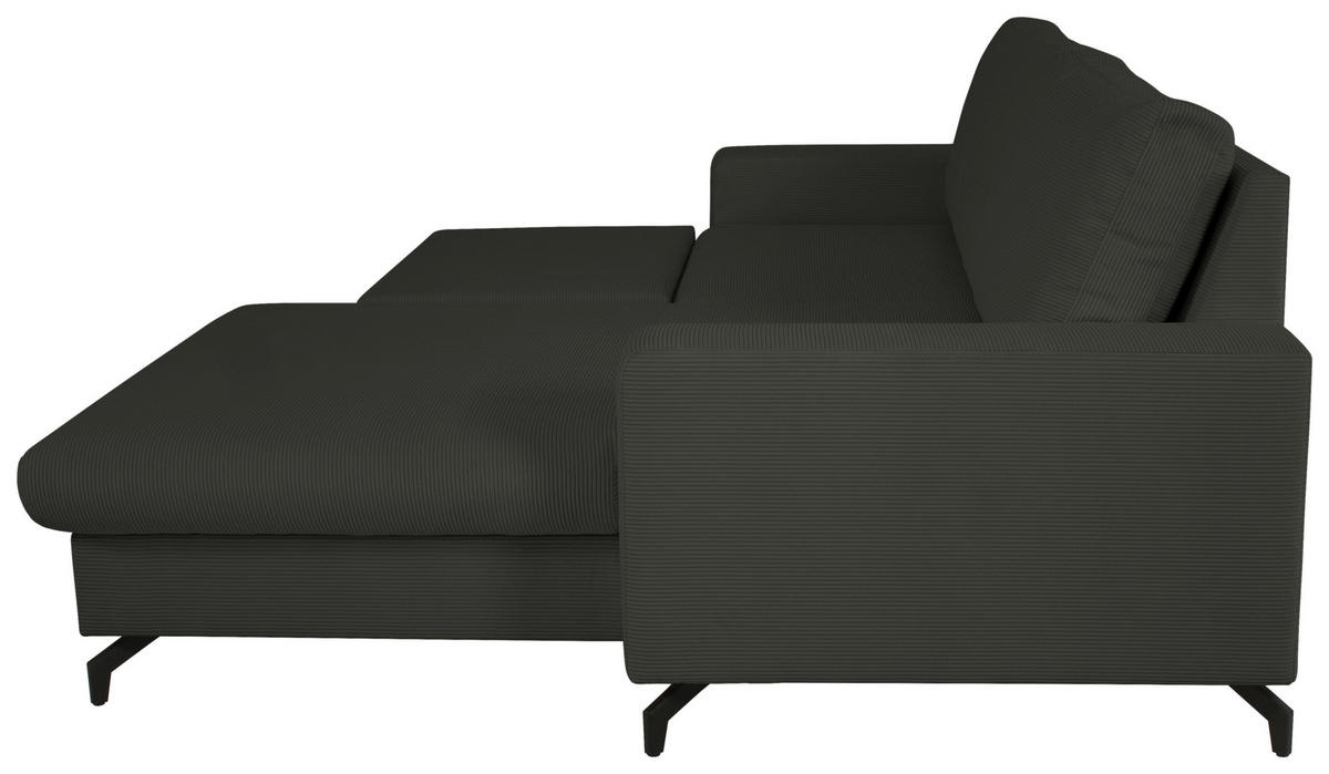 ECKSOFA CLARA Anthrazit Rückenkissen, Bettkasten, Liegefläche im Originalstoff  - Anthrazit, MODERN, Textil (240/177cm) - P & B