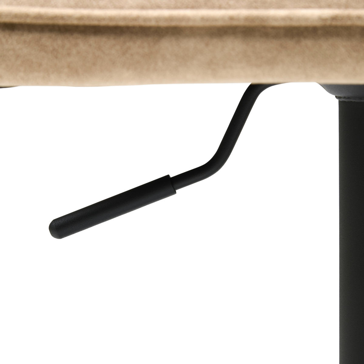 BARHOCKER Webstoff Schwarz, Beige Eisen  - Beige/Schwarz, KONVENTIONELL, Textil/Metall (51/90-111/52cm) - MID.YOU