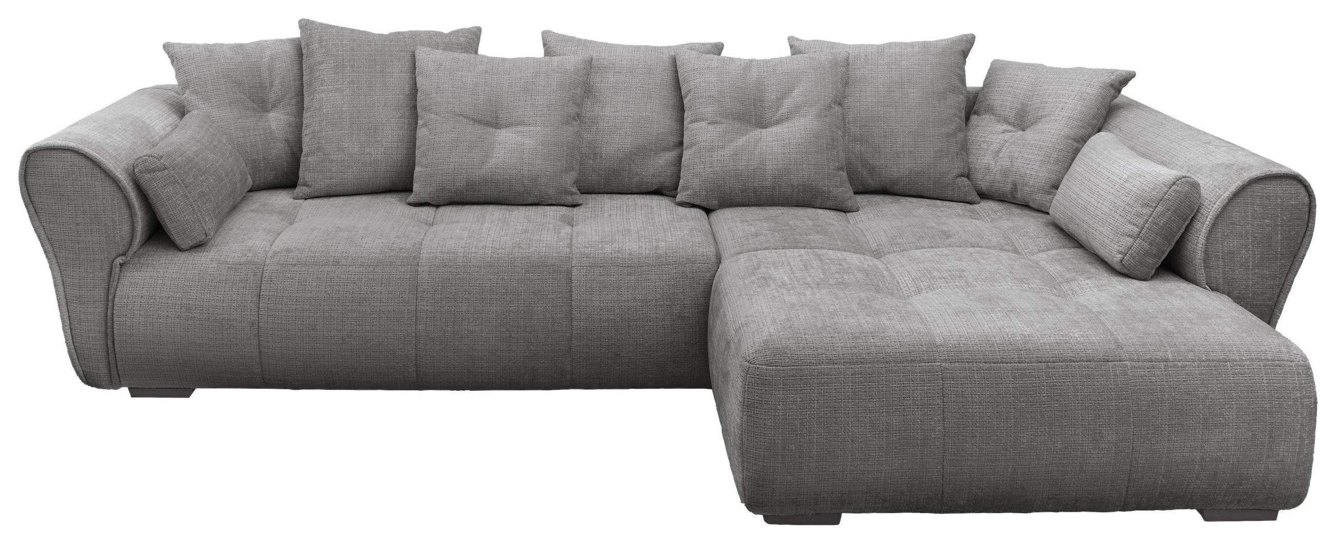 ECKSOFA Grau Chenille  - Schwarz/Grau, KONVENTIONELL, Kunststoff/Textil (330/197cm) - MID.YOU
