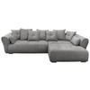 ECKSOFA in Chenille Grau  - Schwarz/Grau, Konventionell, Kunststoff/Textil (330/197cm) - MID.YOU