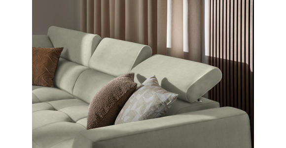 ECKSOFA in Struktur Greige 205/284 cm - Greige/Schwarz, Design, Kunststoff/Textil (205/284cm) - Xora