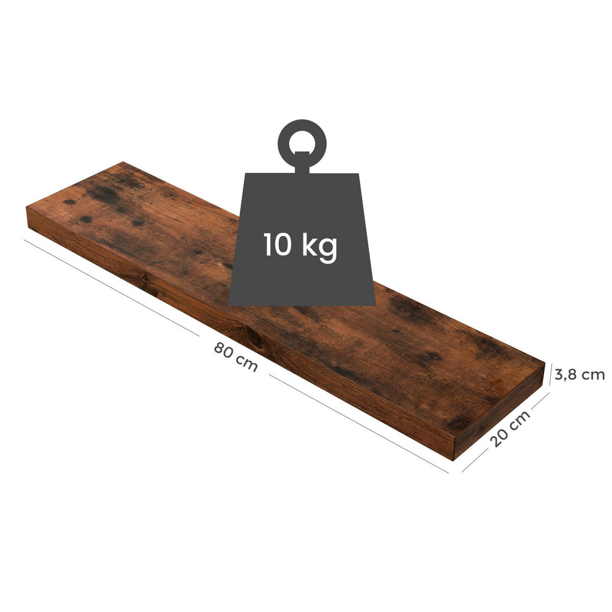WANDBOARD Braun, Schwarz  - Schwarz/Braun, Trend, Holzwerkstoff (80/3.8/20cm) - Boxxx