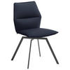 STUHL Anthrazit, Dunkelblau  - Anthrazit/Dunkelblau, Design, Textil/Metall (49/86/60cm) - Venjakob