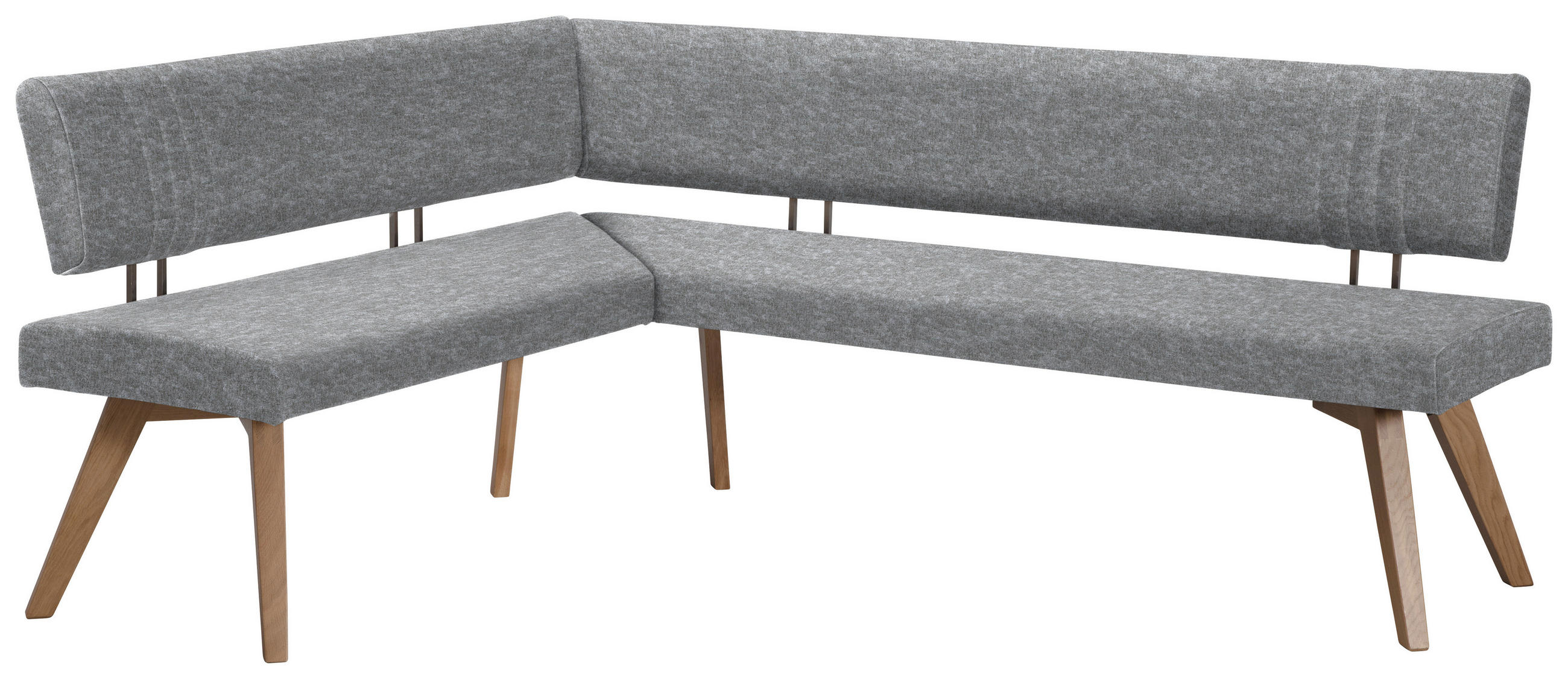 ECKBANK 160/170 cm  in Hellgrau, Wildeiche  - Wildeiche/Eichefarben, Design, Holz/Textil (160/170cm) - Venda